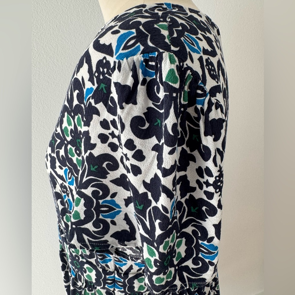 Boden Tiered Hem Maxi Dress- Navy Opulent Pome- Size 8P - Picture 3 of 9